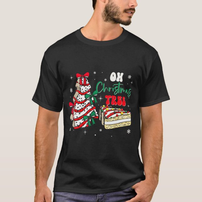 Camiseta Groovy Oh Christmas Tree Cakes Debbie Becky Jen Ca (Frente)