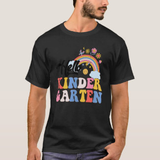 Camiseta Groovy Olá Jardim de Infância Professores Aluno Ar
