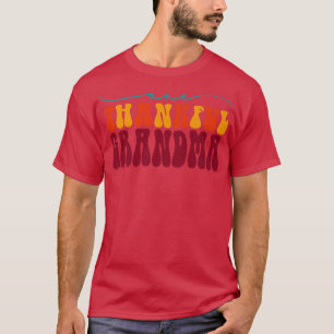 Camiseta Groovy One Agradável Avó Olá Obrigado Fall Vibes