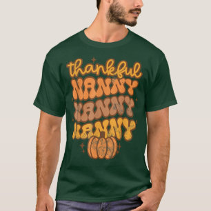 Camiseta Groovy One Graças Nanny Pumpkin Season Queda than