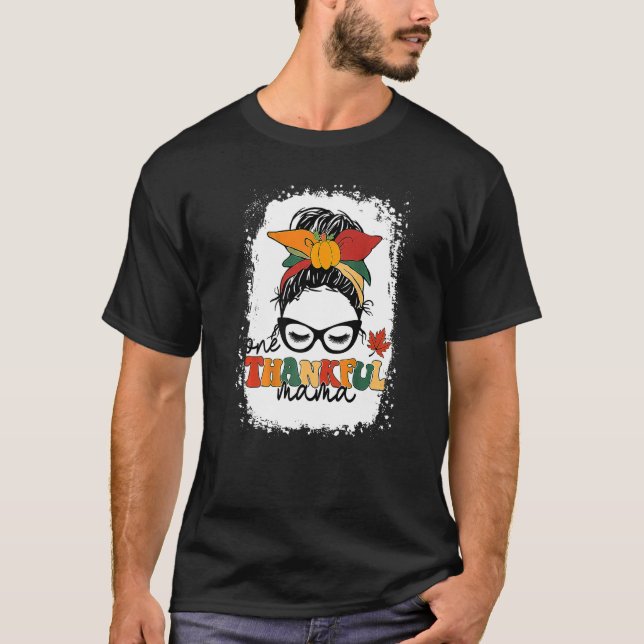 Camiseta Groovy One Obrigado Mamãe Mensageira Mulheres Manh (Frente)
