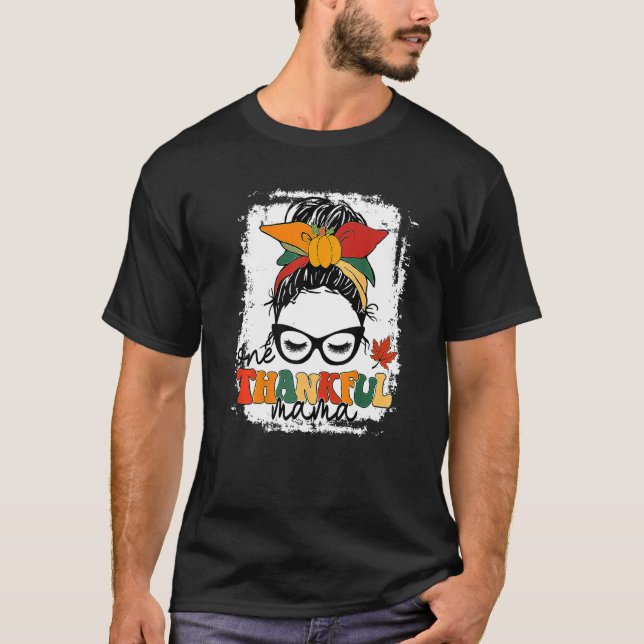 Camiseta Groovy One Obrigado Mamãe Mensageira Mulheres Manh (Frente)