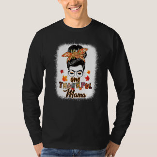 Camiseta Groovy One Obrigado Mamãe Mensy Bun Autumn Graças