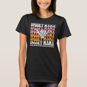 Camiseta Groovy One Spooky Mama Mulheres Bruxas Mãe Hallowe