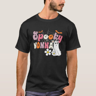 Camiseta Groovy One Spooky Nonna Mama Vovó Bruxa Mãe Hal