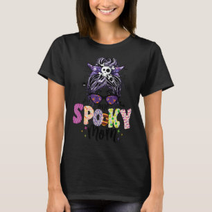 Camiseta Groovy One Spooky Professora Mensy Bun Bruxa Mãe H