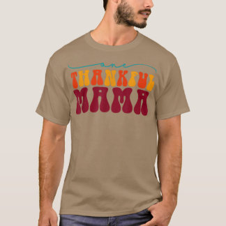 Camiseta Groovy One Thankful Mama Hello Fall Vibes Thanksgi