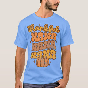 Camiseta Groovy One Thankful Nana Pumpkin Season Fall Thank