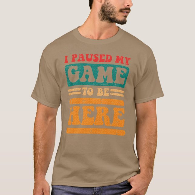 Camiseta Groovy Paused My Gameo Be Here Gaming girl boy (Frente)