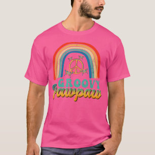 Camiseta Groovy Pawpaw Arco-íris Estética Nostalgia Retro F