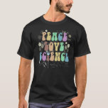 Camiseta Groovy PEACE AMVE SCIENCE Technology Squ STEM<br><div class="desc">Groovy PEACE LOVE SCIENCE Technology Team STEM Squad</div>