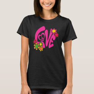 Camiseta Groovy Peace Sign Love 60s 70s Retro Hippie Costum