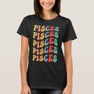 Camiseta Groovy Peixes Zodiac aniversário para Peixes