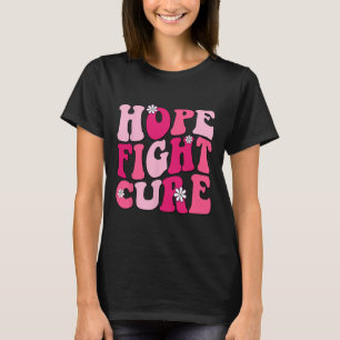 Camiseta Groovy Pink Hope Fight Cure O Cancer Da Mama Aware