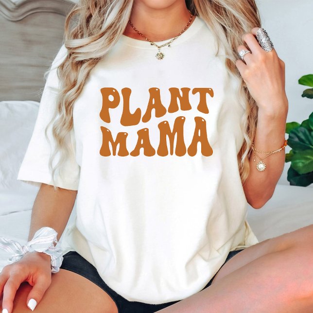 Camiseta Groovy Plant Mama White Birthday — Jardinagem Orgâ (Groovy Plant Mama white Birthday Organic Gardening T-Shirt)