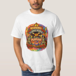 Camiseta Groovy Psychedelic Skull & Roses Playlist