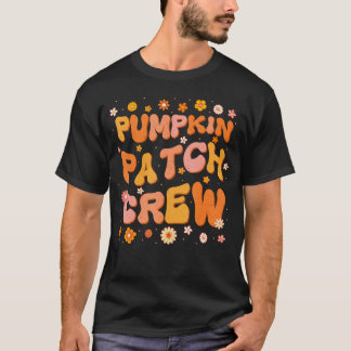 Camiseta Groovy Pumpkin Patch Crew Ação de Graças outono