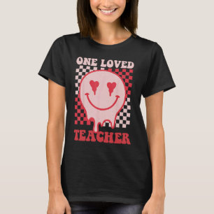 Camiseta Groovy Retro Dia de os namorados Hippie Heart One 