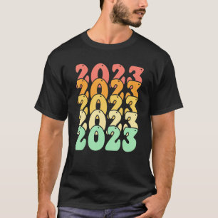 Camiseta Groovy Retro Feliz ano novo 2023 Ano Novo Pa