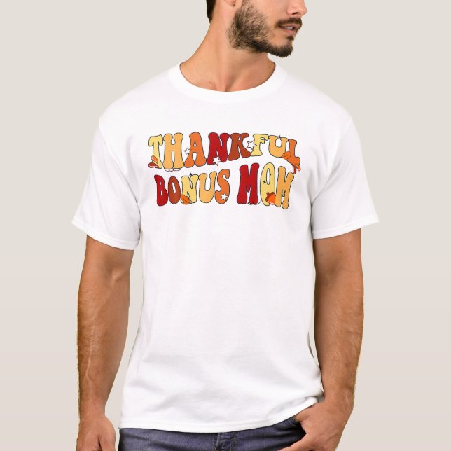 Camiseta Groovy Retro Graças Bonus Mãe Vintage Thanksgivi (Frente)