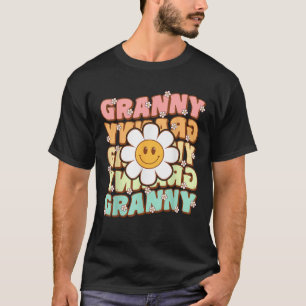 Camiseta Groovy Retro Granny Smile Face Daisy Flower Birthd