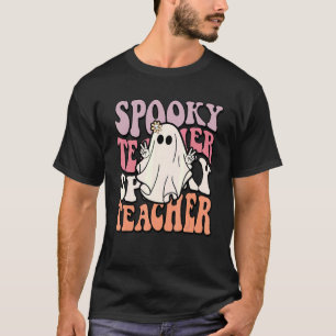 Camiseta Groovy Retro Halloween Spooker Trick Ou Chá