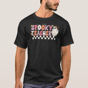 Camiseta Groovy Retro Halloween Spooker Trick Ou Chá