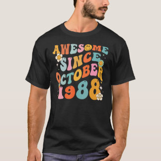 Camiseta Groovy Retro Incrível Desde 1988 34 Anos 34