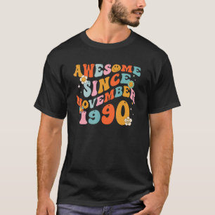 Camiseta Groovy Retro Incrível Desde 1990 32 Anos De Idade