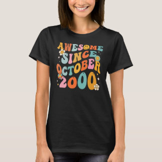 Camiseta Groovy Retro Incrível Desde 2000 22 anos 22 anos