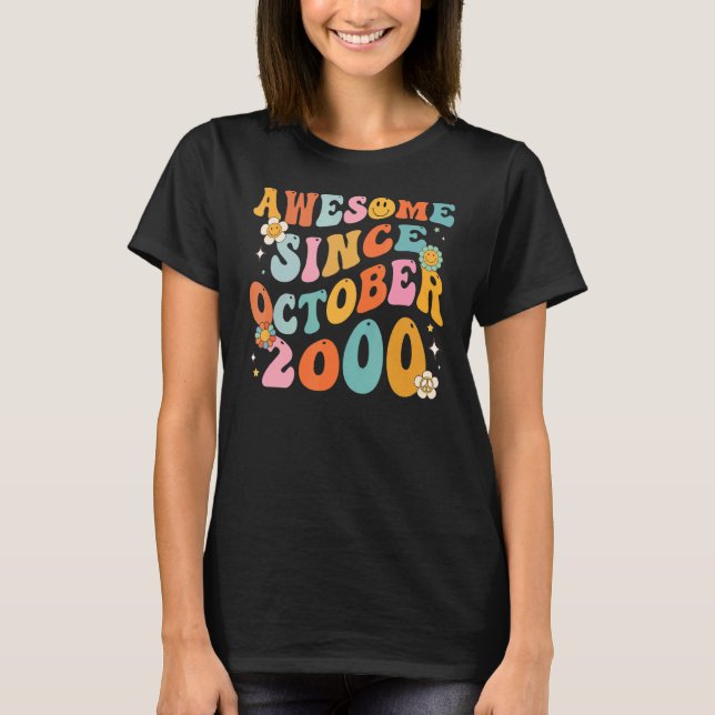 Camiseta Groovy Retro Incrível Desde 2000 22 anos 22 anos (Frente)