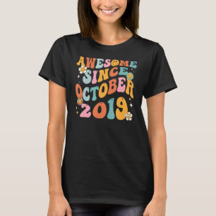 Camiseta Groovy Retro Incrível Desde 2019, 3 Anos, 3 Bi