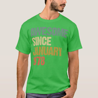 Camiseta Groovy Retro Incrível Desde Janeiro de 1978 engraç