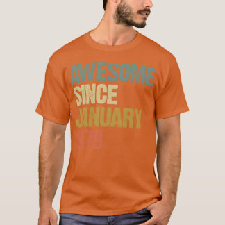 Camiseta Groovy Retro Incrível Desde Janeiro de 1979 engraç