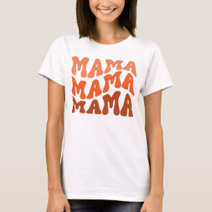 Camiseta Groovy Retro Mama Fall Season Birthday Matching