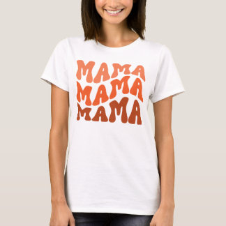 Camiseta Groovy Retro Mama Fall Season Birthday Matching