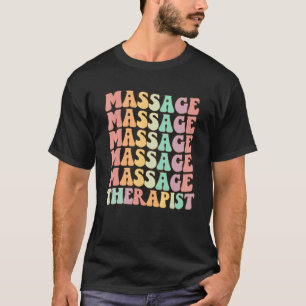 Camiseta Groovy Retro Massage Terapêutica Colorida Masseuse