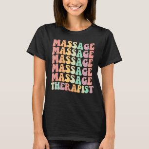 Camiseta Groovy Retro Massage Terapêutica Colorida Masseuse