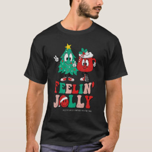 Camiseta Groovy Retro Papais noeis de Natal Hippie Feelin'
