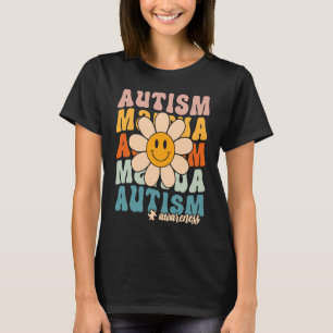 Camiseta Groovy Retro Peça de Puzzle do Mês de Conscientiza