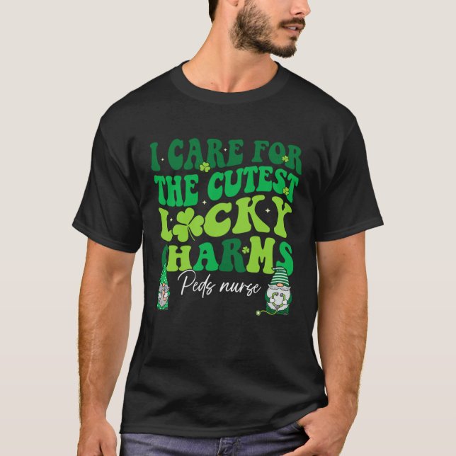 Camiseta Groovy Retro Peds Nurse St Patrick s Day Pediatric (Frente)