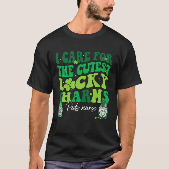 Camiseta Groovy Retro Peds Nurse St Patrick s Day Pediatric (Frente)