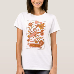 Camiseta Groovy Retro Scorpio Horoscope Astrologia Brown