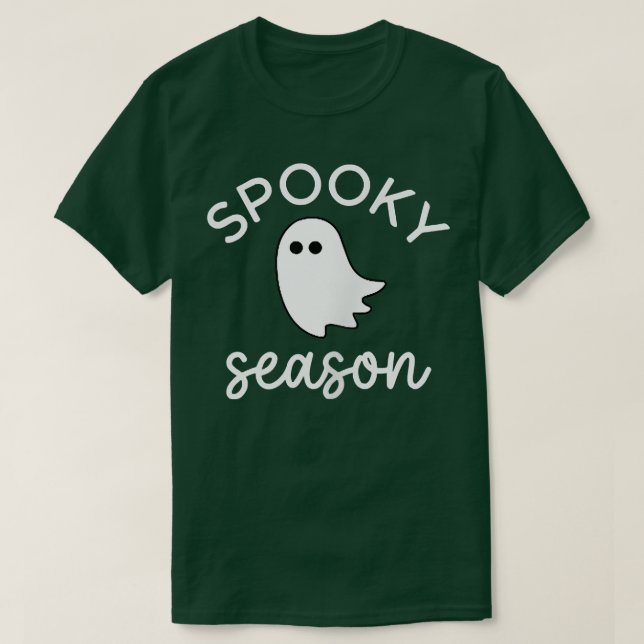 Camiseta Groovy Retro Spooky Season Floral Cute Ghost Hallo (Frente do Design)