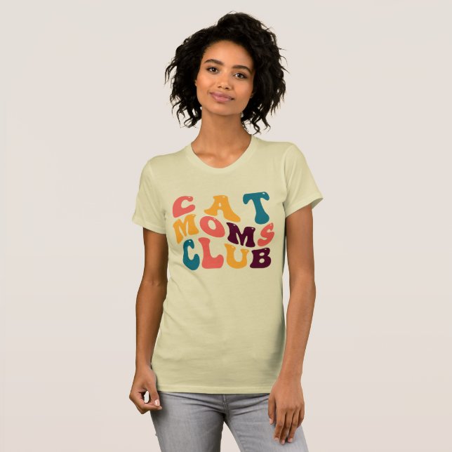 Camiseta Groovy Retro Summer Vibes Sad Beige do Cat Mães Cl (Frente Completa)