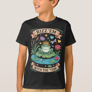 Camiseta Groovy RIZZ EM com TISM Frog Prince Autismo Pai