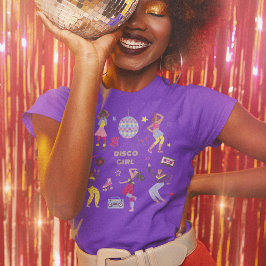 Camiseta Groovy Roller Disco Purple Party - Geração do Milê