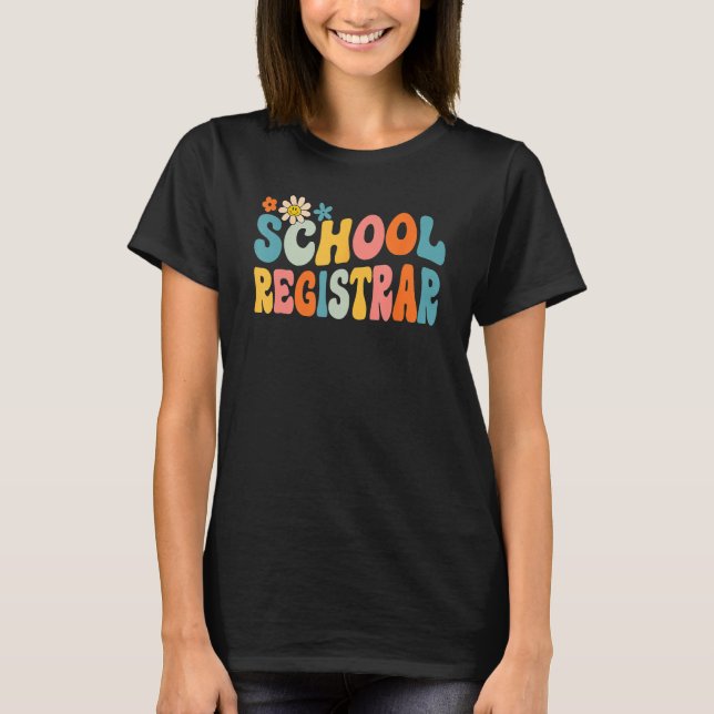 Camiseta Groovy School Registrar Back To School 2023 Kids S (Frente)