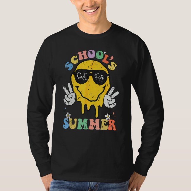 Camiseta Groovy School s Out For Summer Graduation Teacher  (Frente)