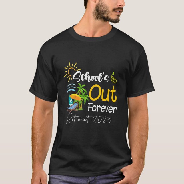 Camiseta Groovy School s Out Forever Retirement Teacher Ret (Frente)